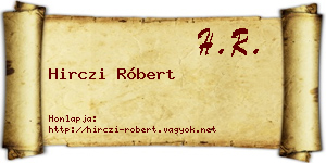 Hirczi Róbert névjegykártya