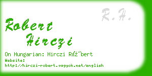 robert hirczi business card